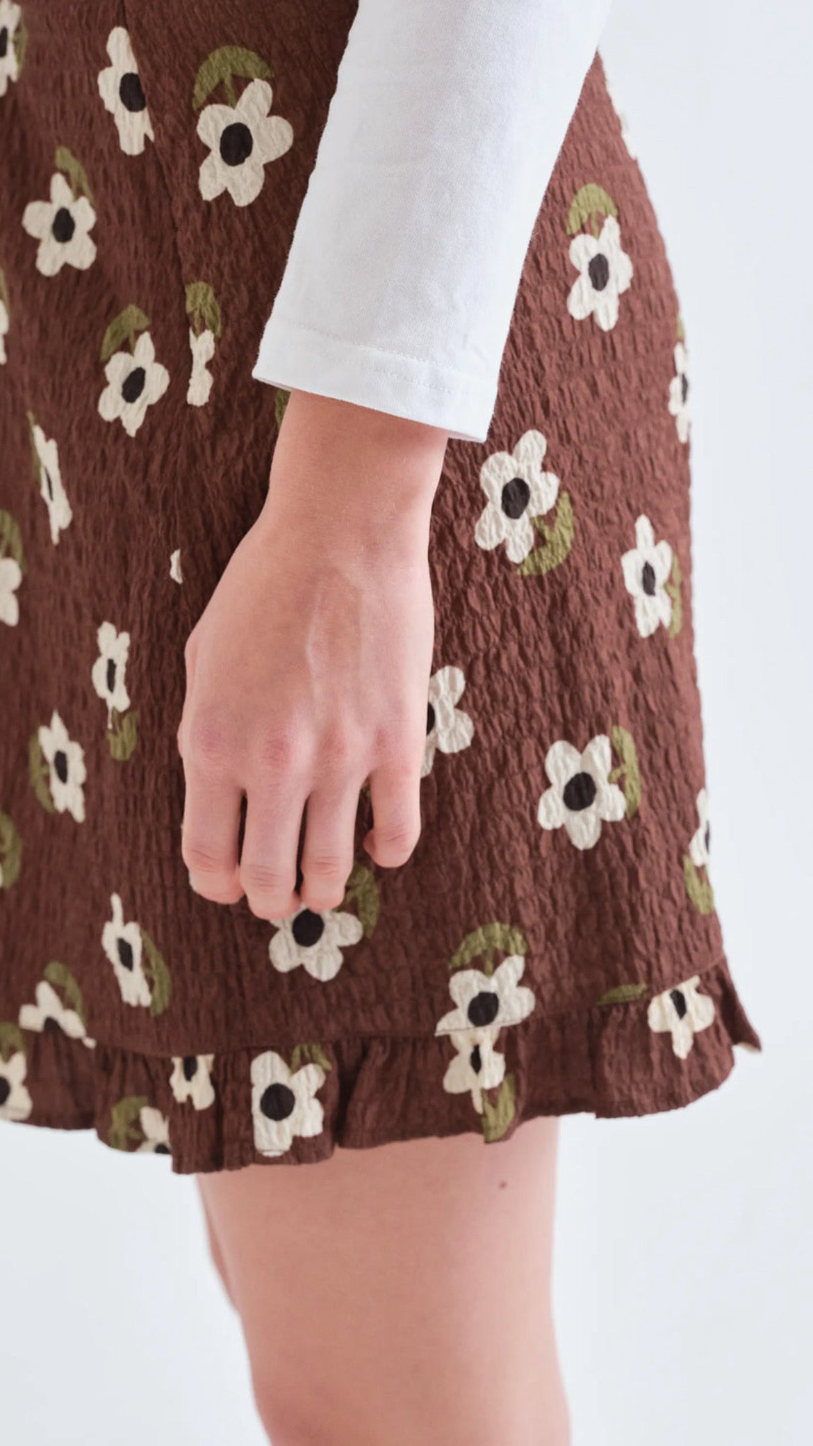Falda corta con estampado Santini