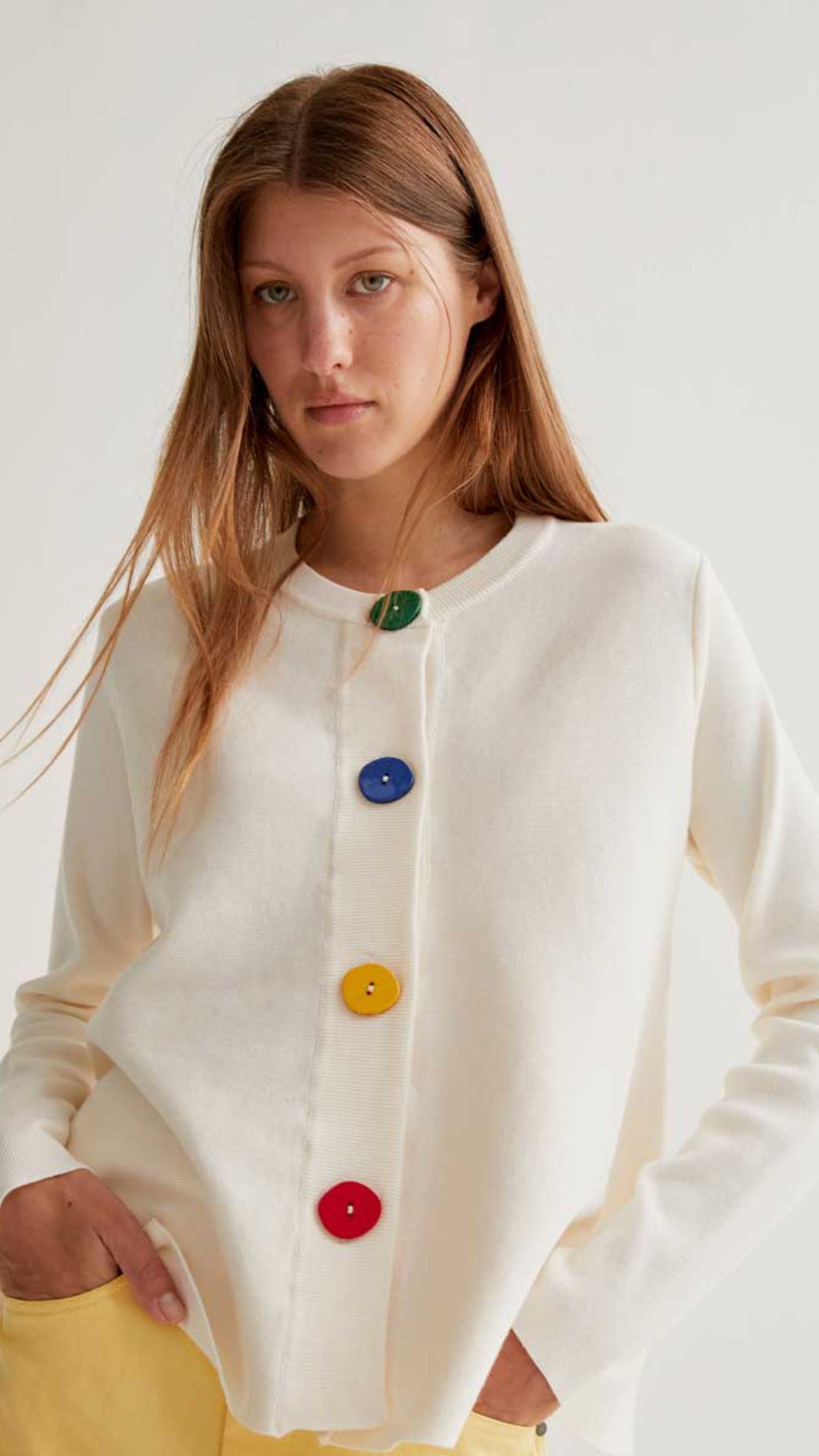 Cárdigan punto botones multicolor