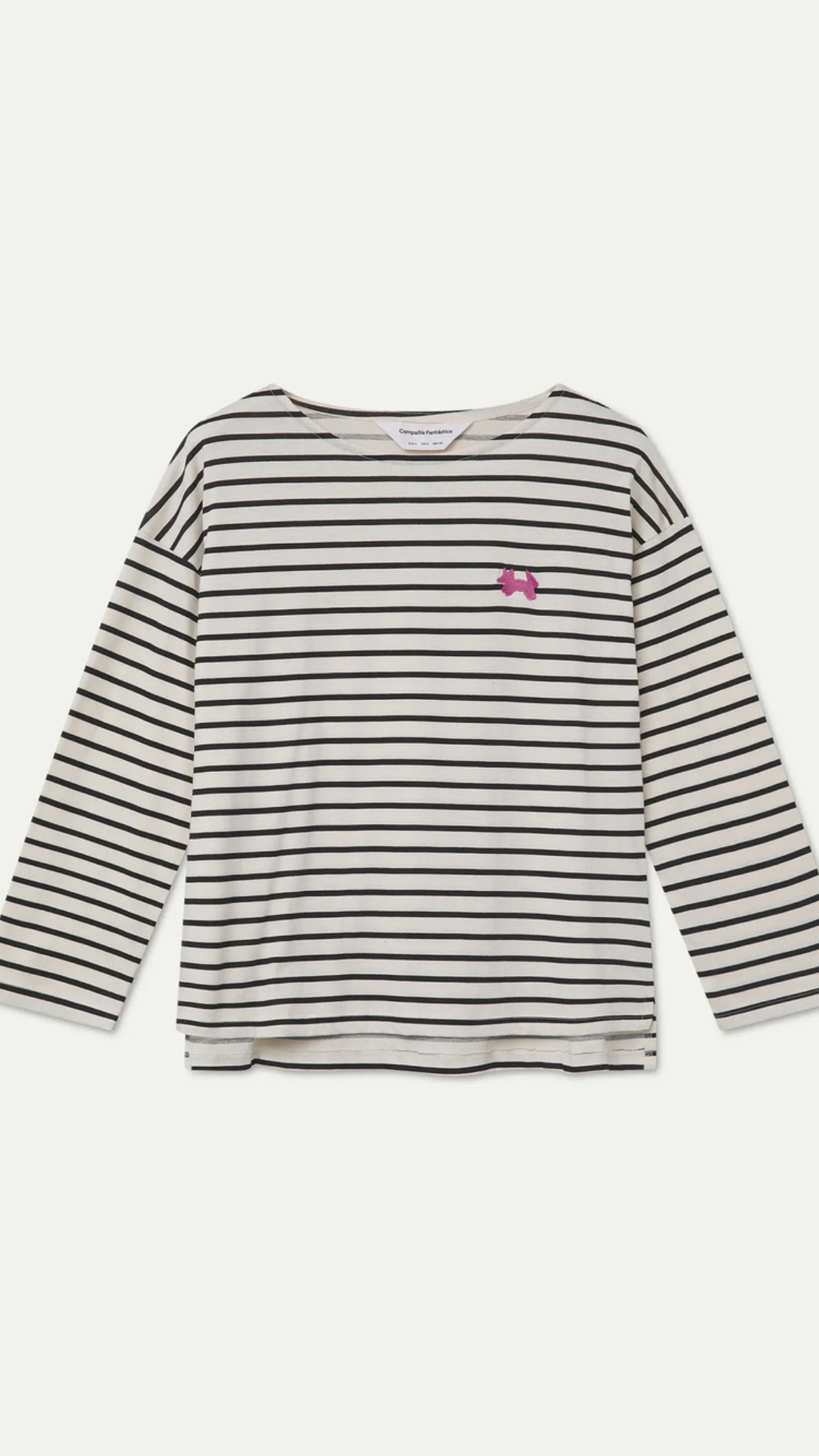 Camiseta 100% algodón con estampado de rayas negras