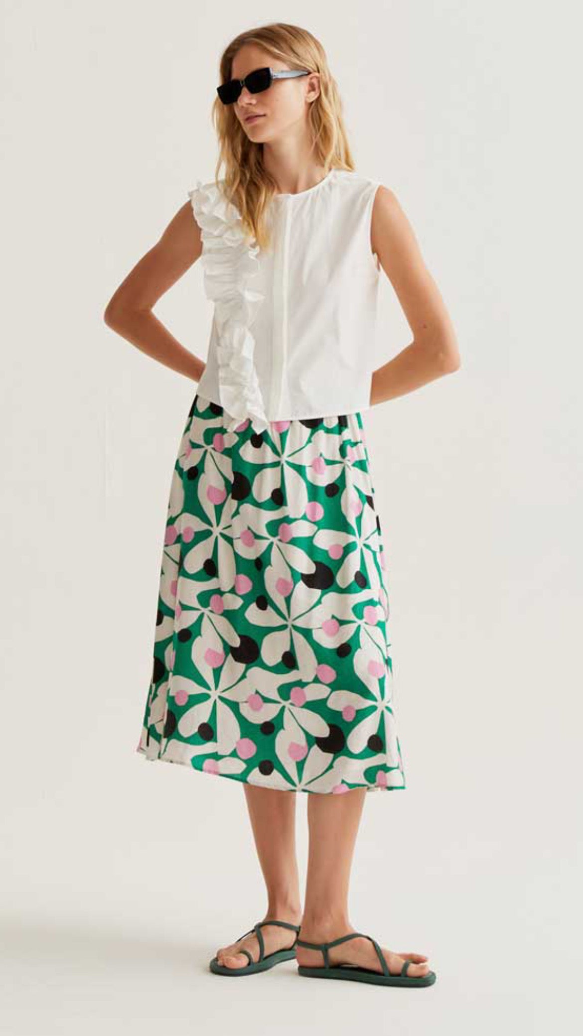 Top 100% algodón con volante