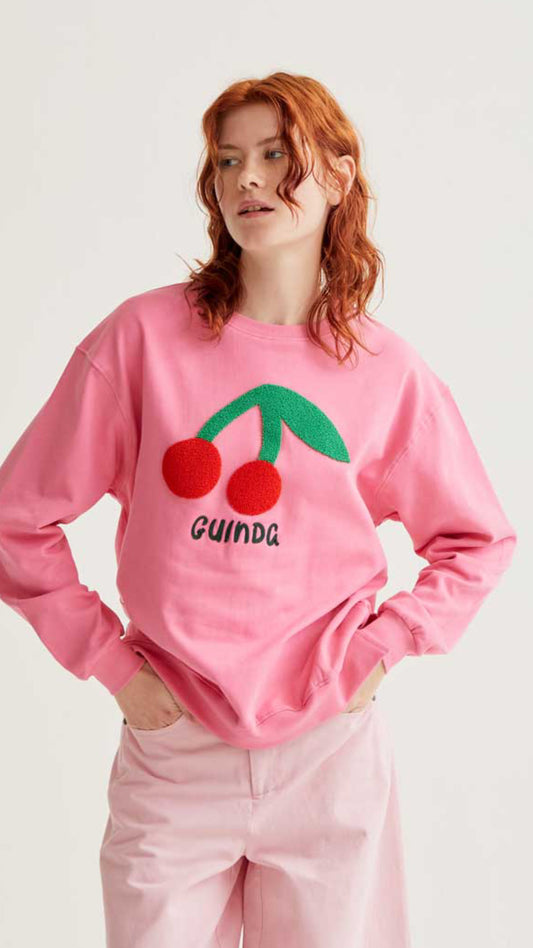 Sudadera con bordado Guinda gigante