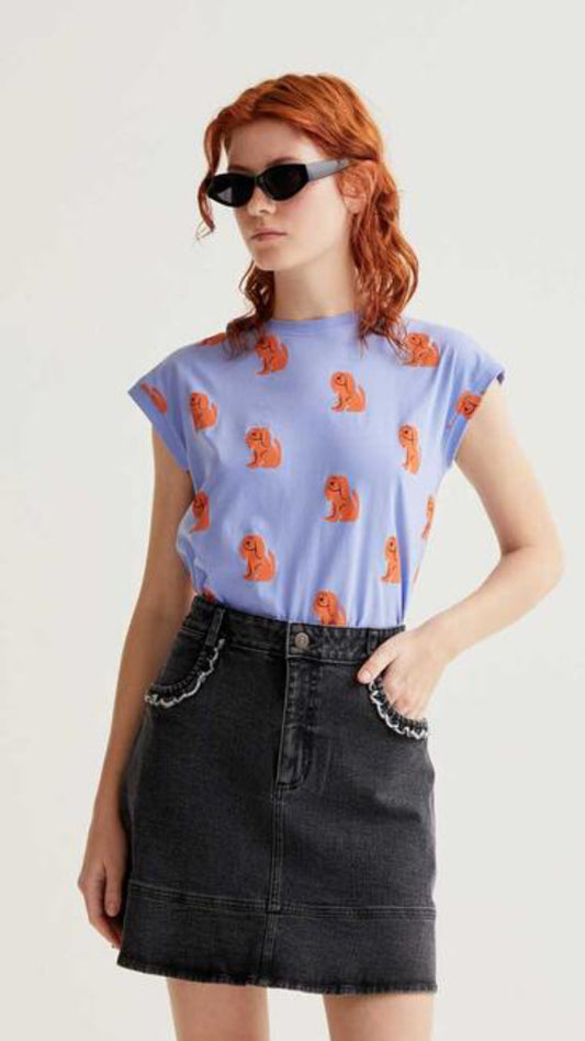 Camiseta con estampado Blue Dog