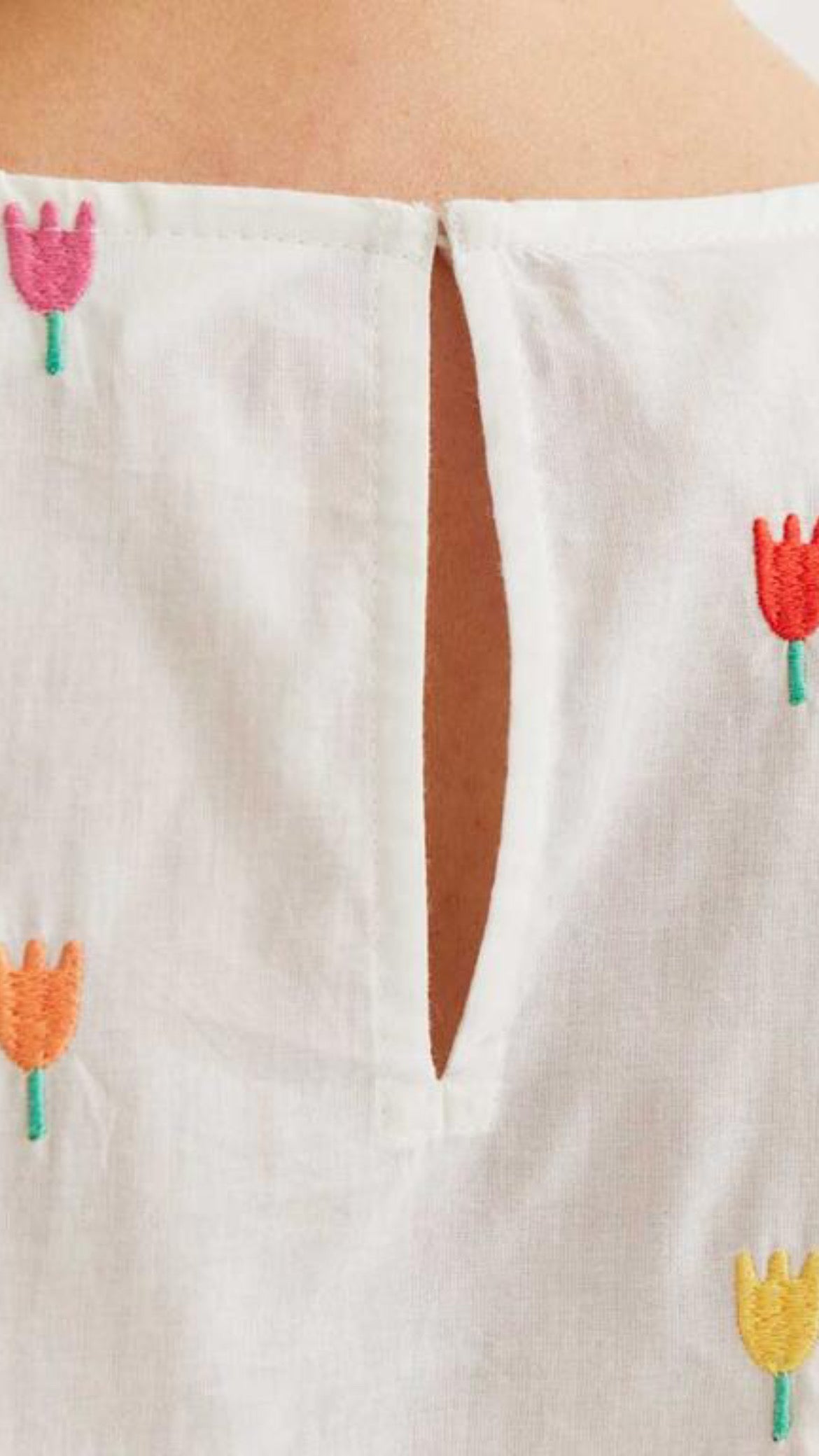 Top 100% algodón con estampado Multi Tulip