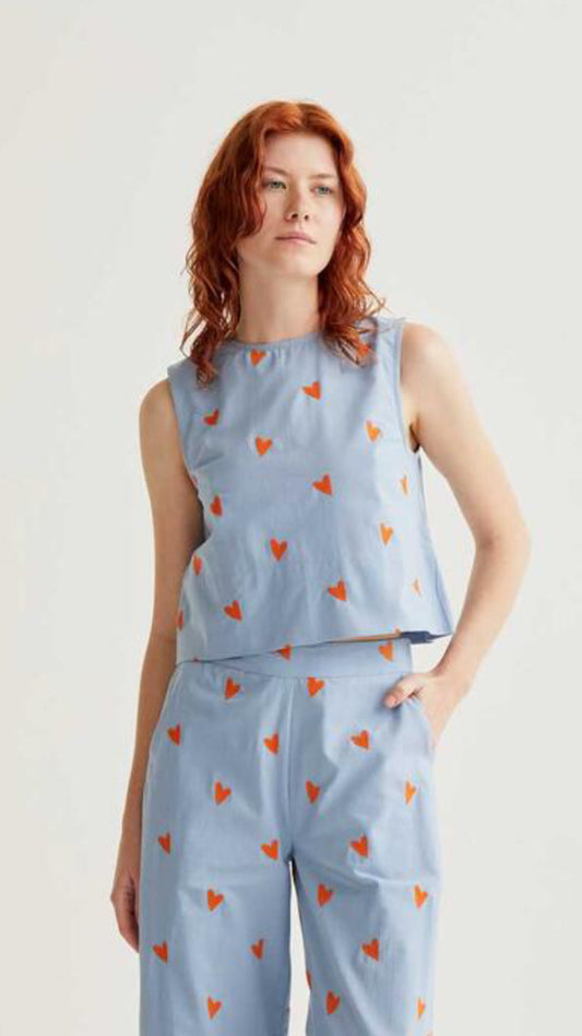 Top con estampado Hearts