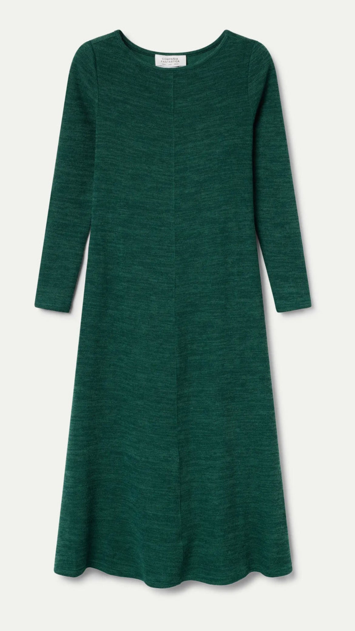Vestido midi canalé verde