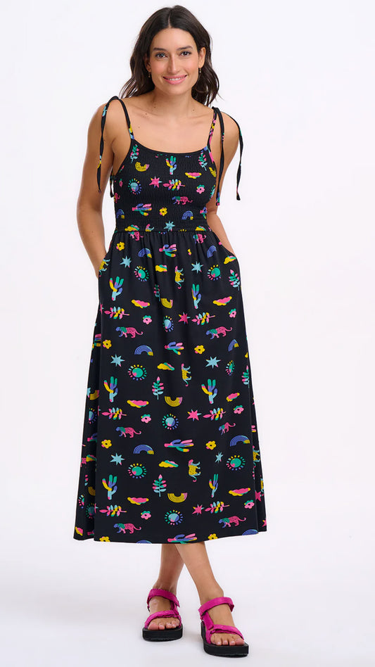 Vestido Willa Shirred Jersey Sundress