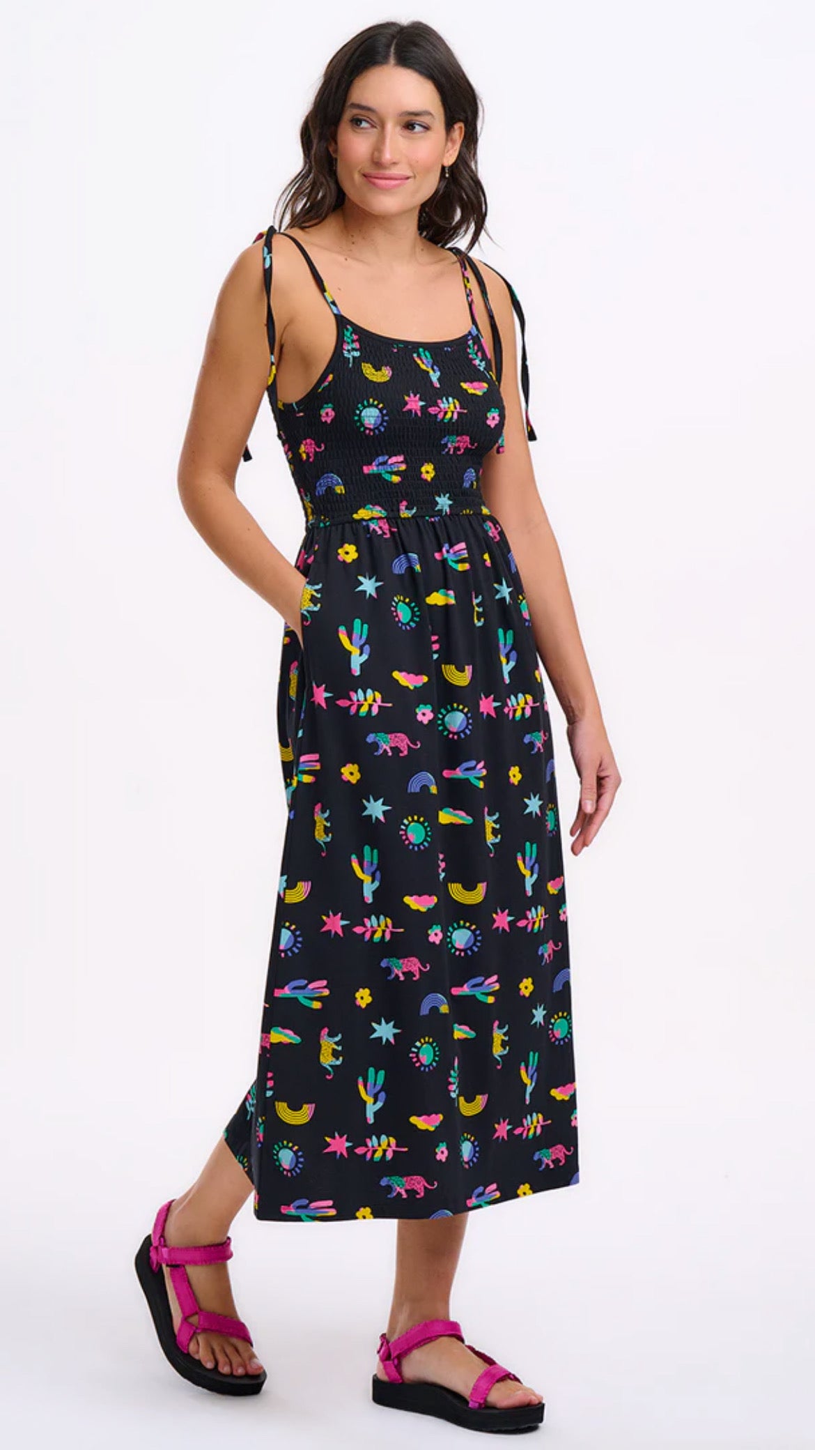 Vestido Willa Shirred Jersey Sundress