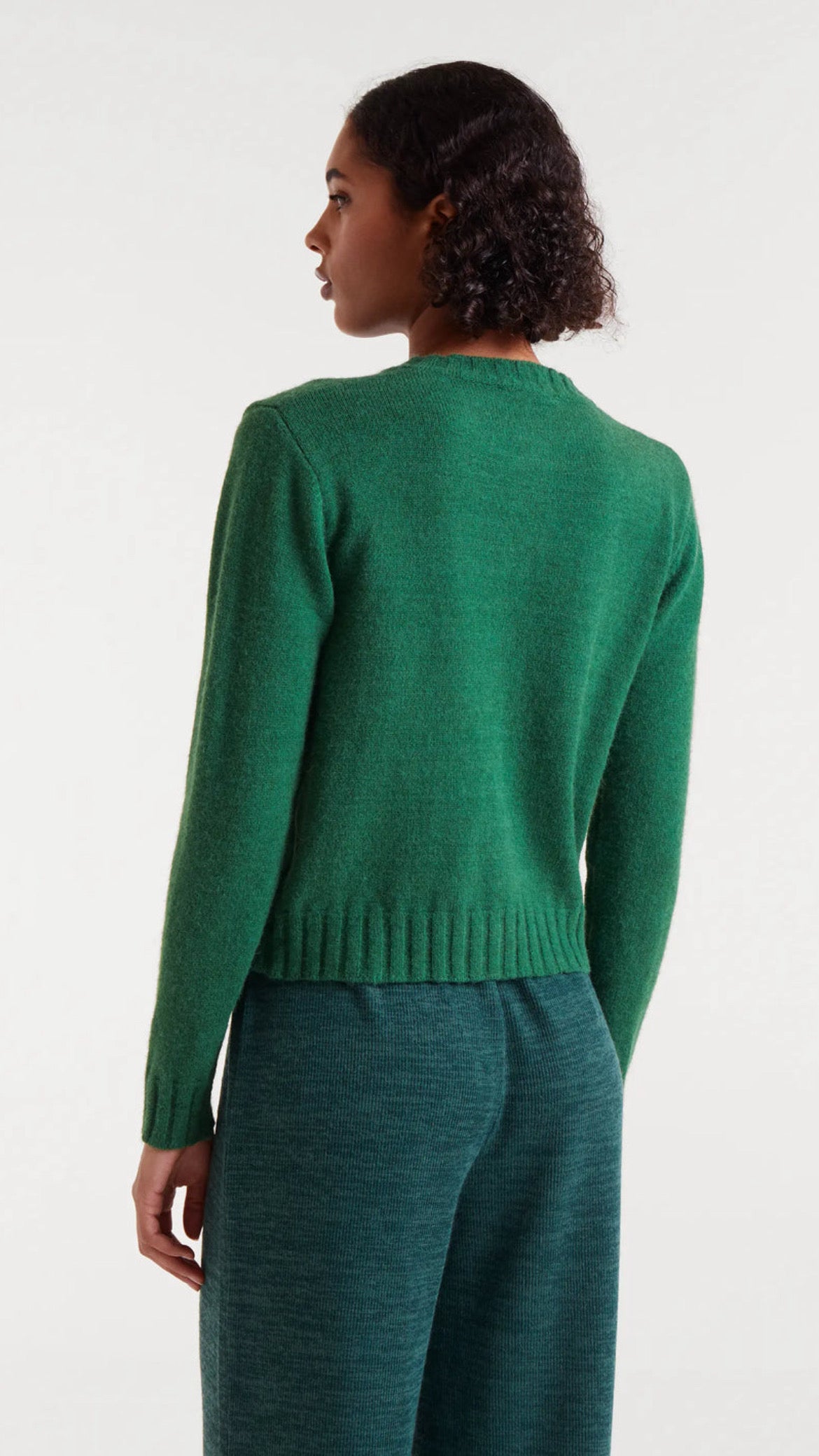 Cárdigan de punto verde