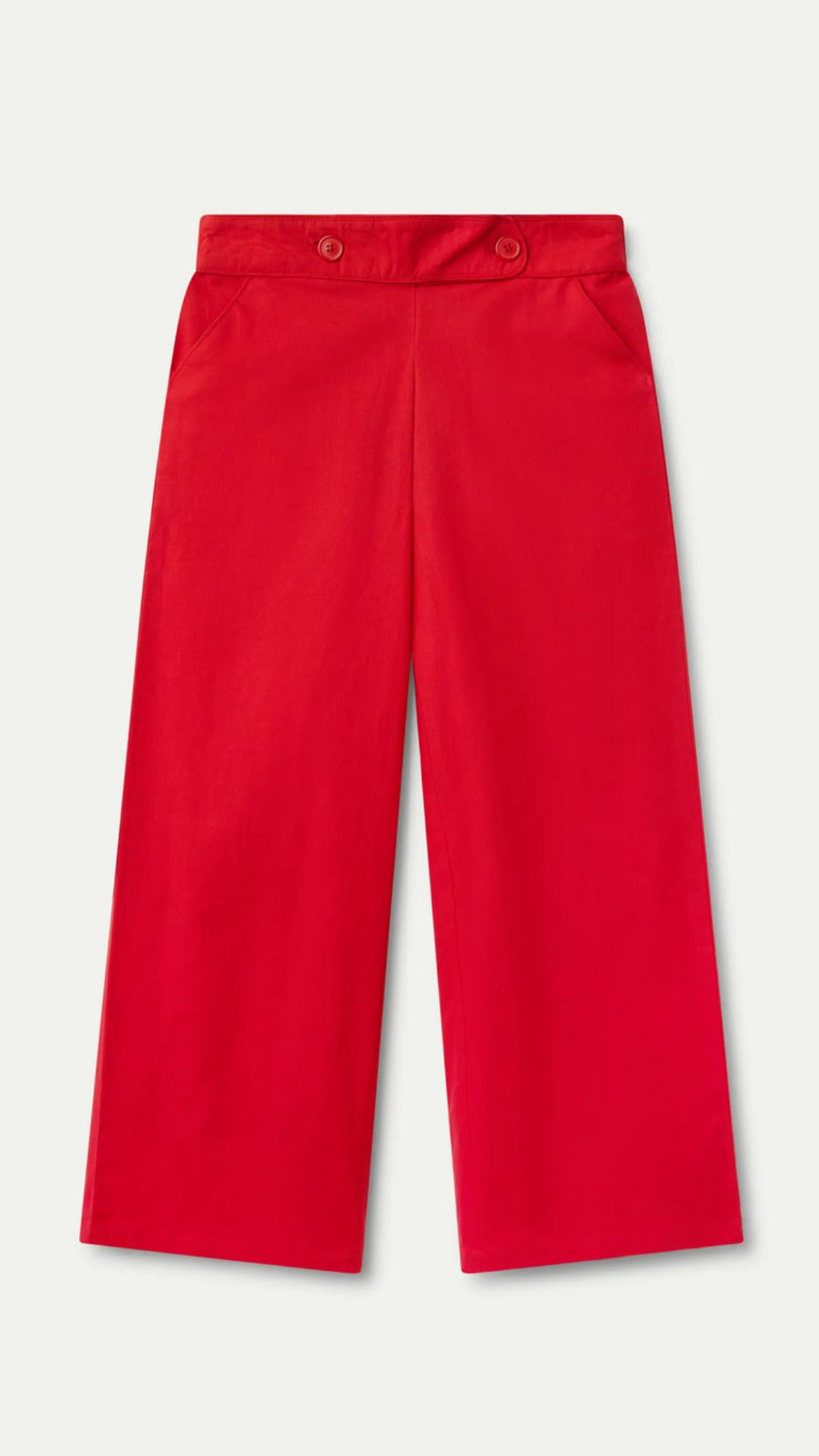 Pantalón recto botones rojos