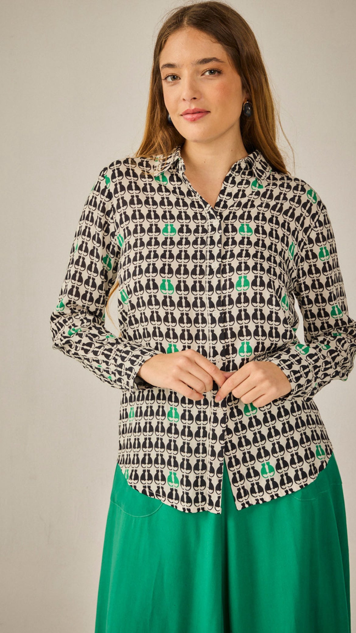 Camisa Atenas Gato Verde