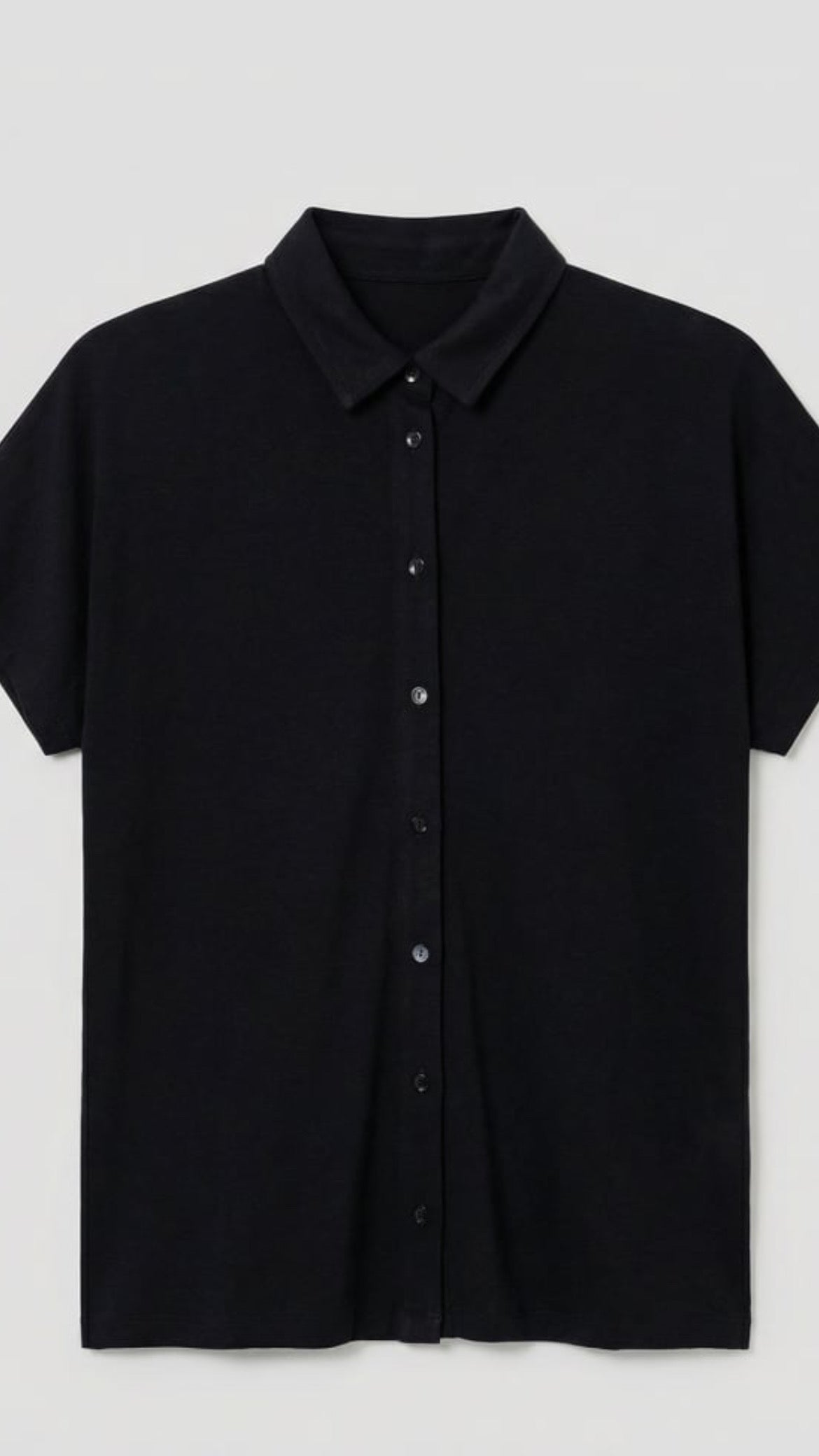 Camisa manga corta bambú Negro (R)