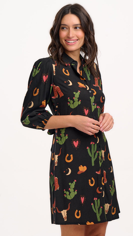 Vestido camisero mini Mildred Negro