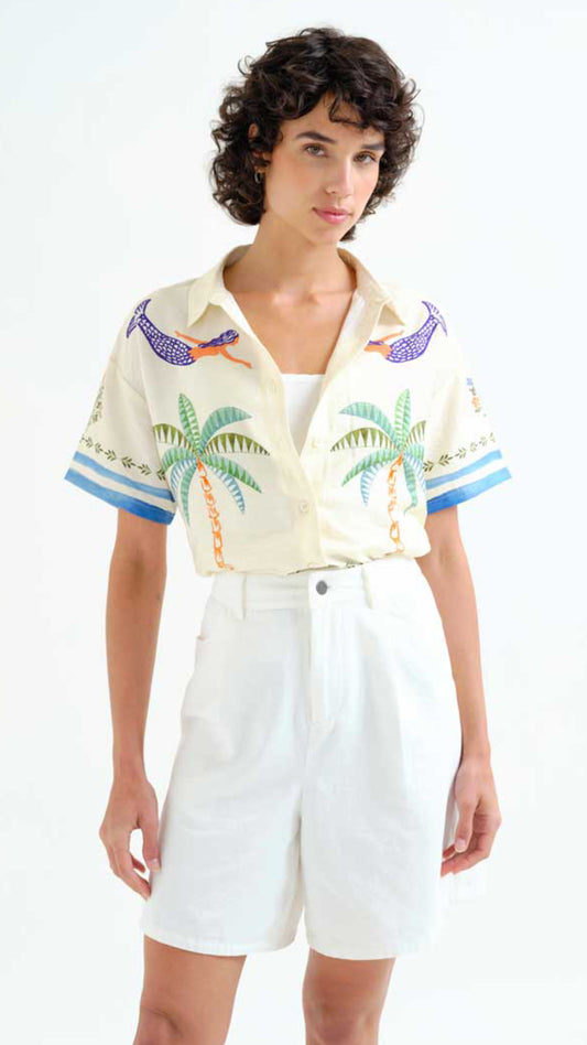 Camisa con estampado Palm & Mermaid