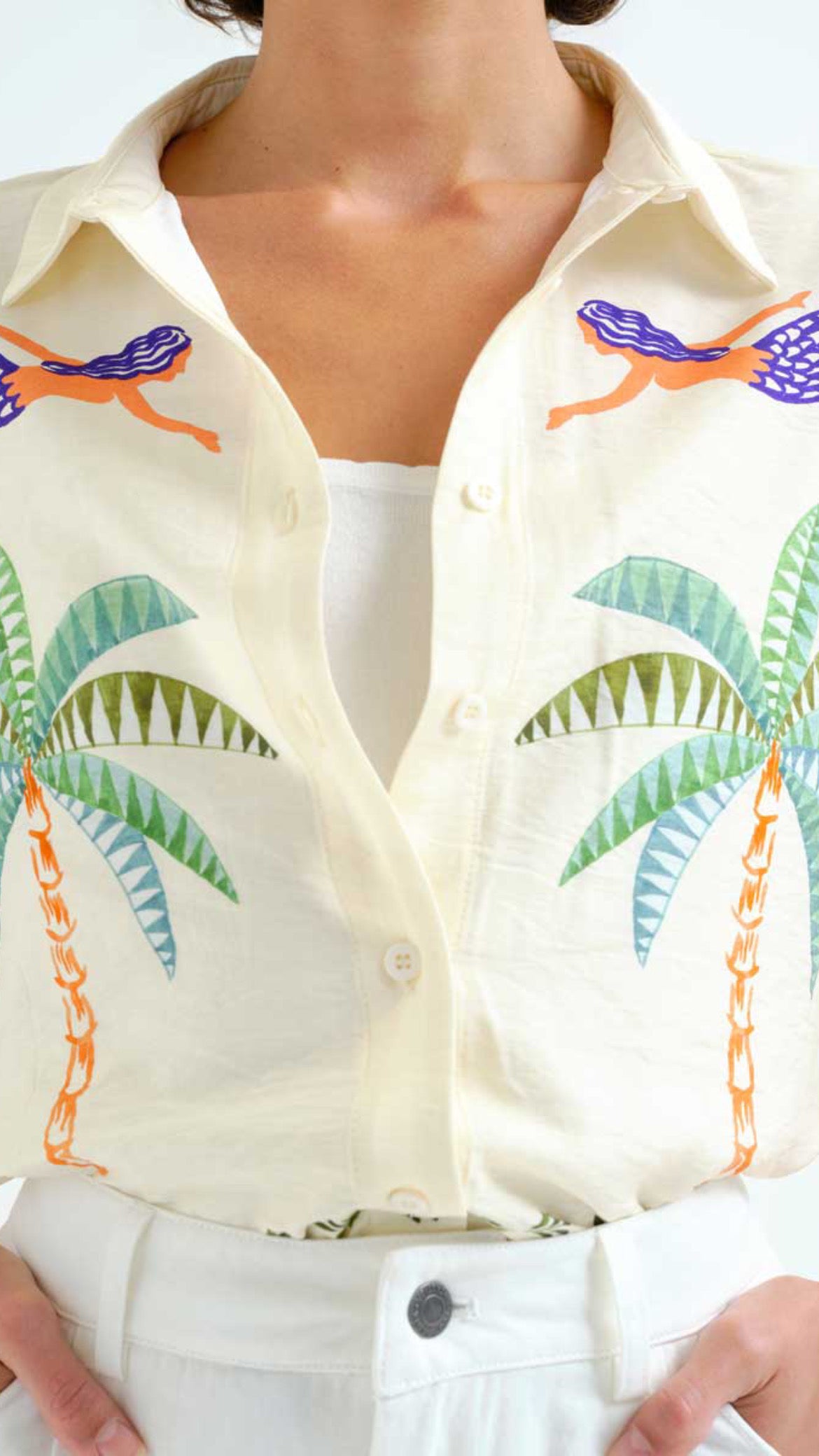 Camisa con estampado Palm & Mermaid
