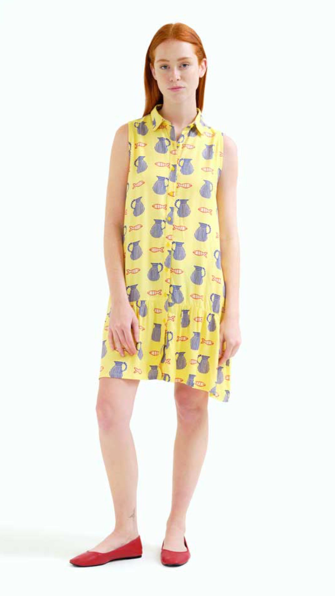 Vestido corto con estampado Brava