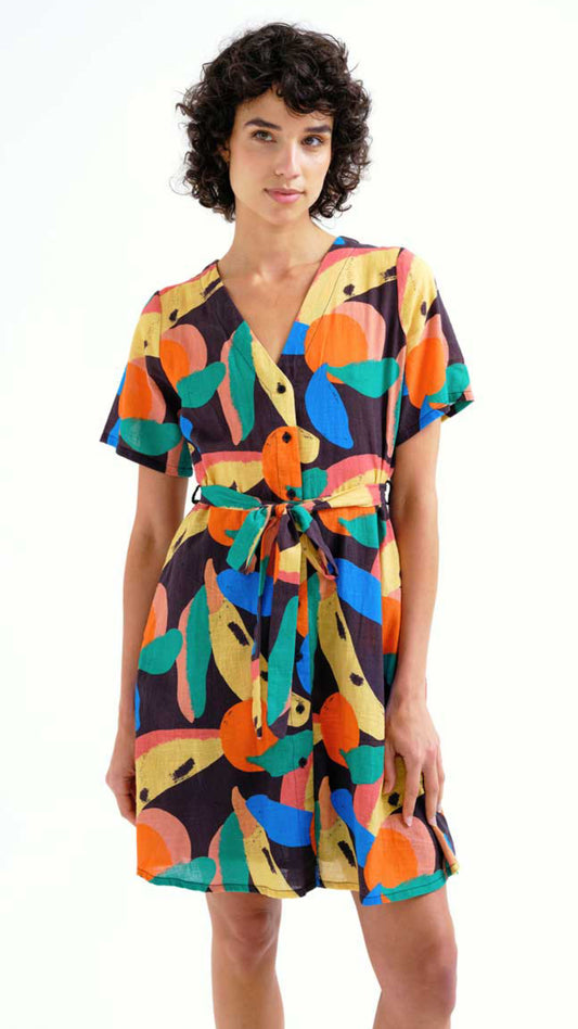 Vestido corto con estampado Tutti Frutti Big