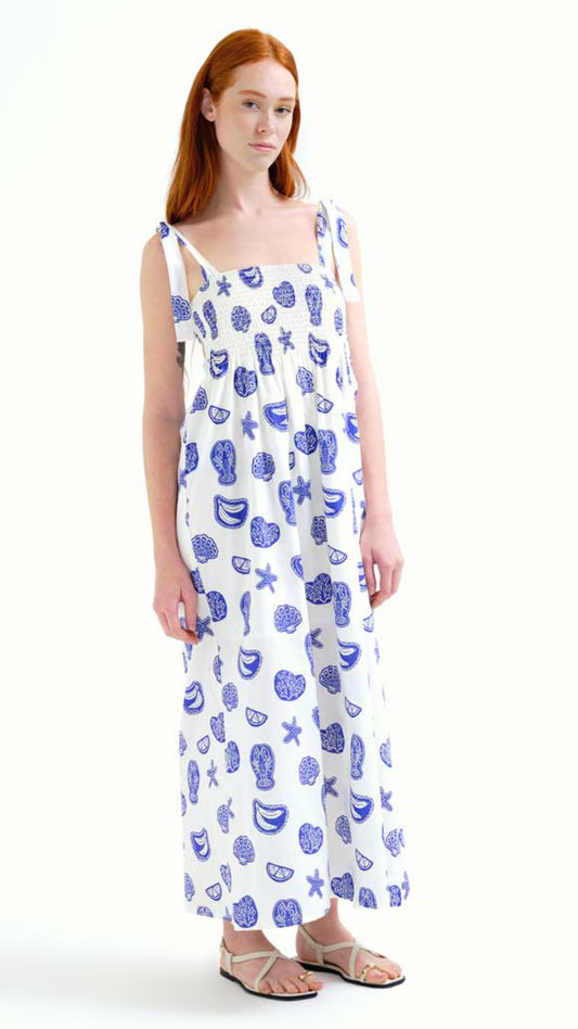 Vestido largo estampado Lobster