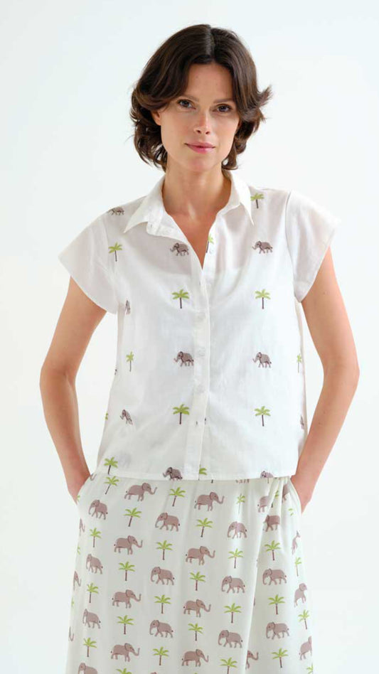Camisa con estampado Elefante y Palmera