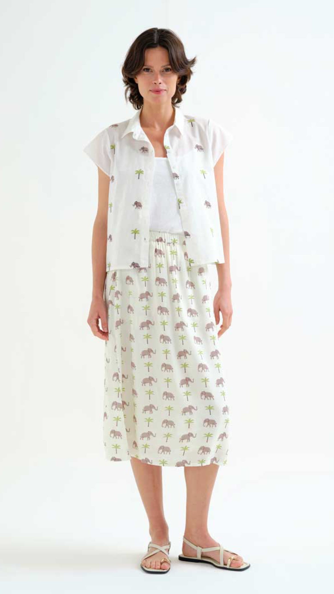 Camisa con estampado Elefante y Palmera
