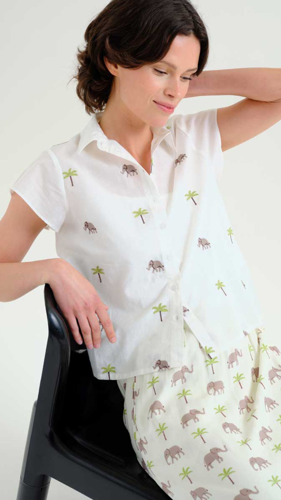 Camisa con estampado Elefante y Palmera
