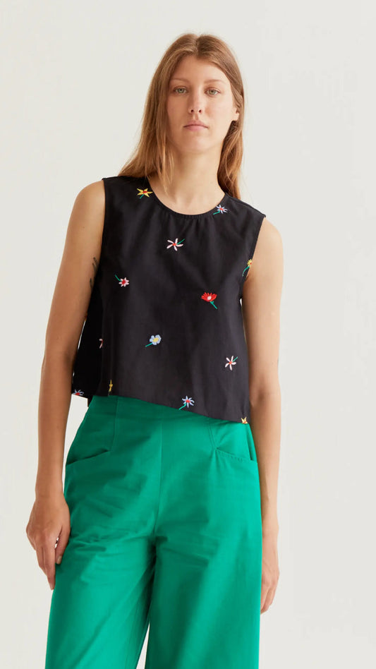 Top de tirantes con estampado Black Gardener