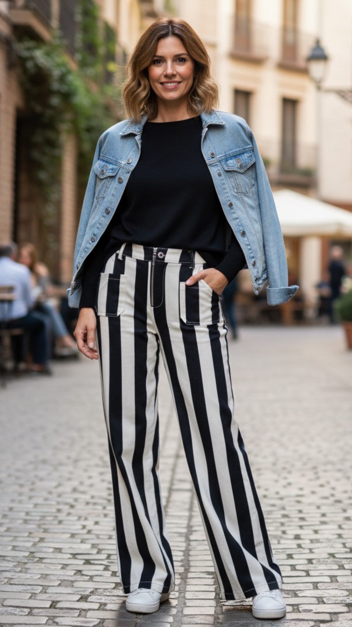 Pantalón de rayas verticales