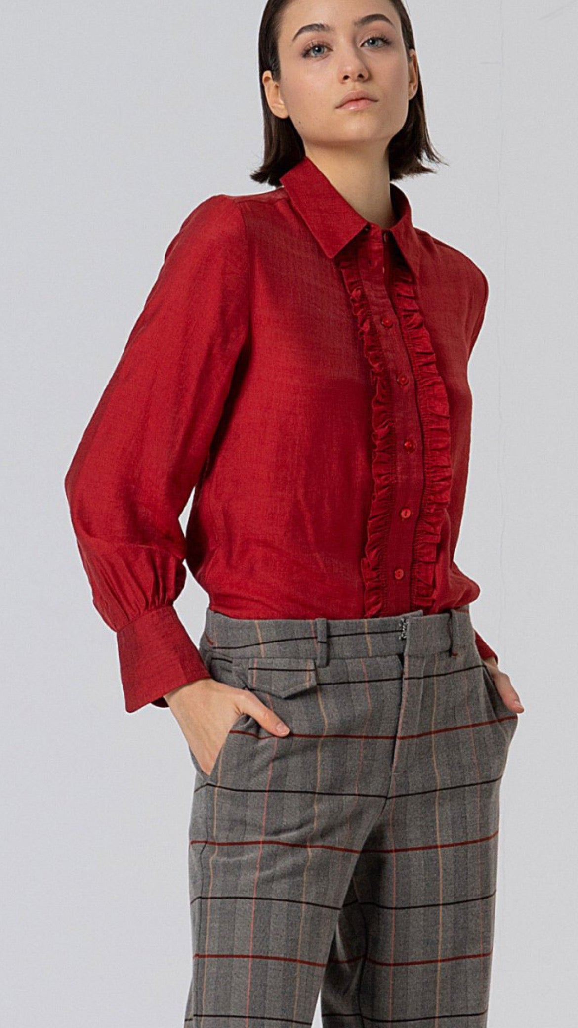 Pantalón de cuadros recto