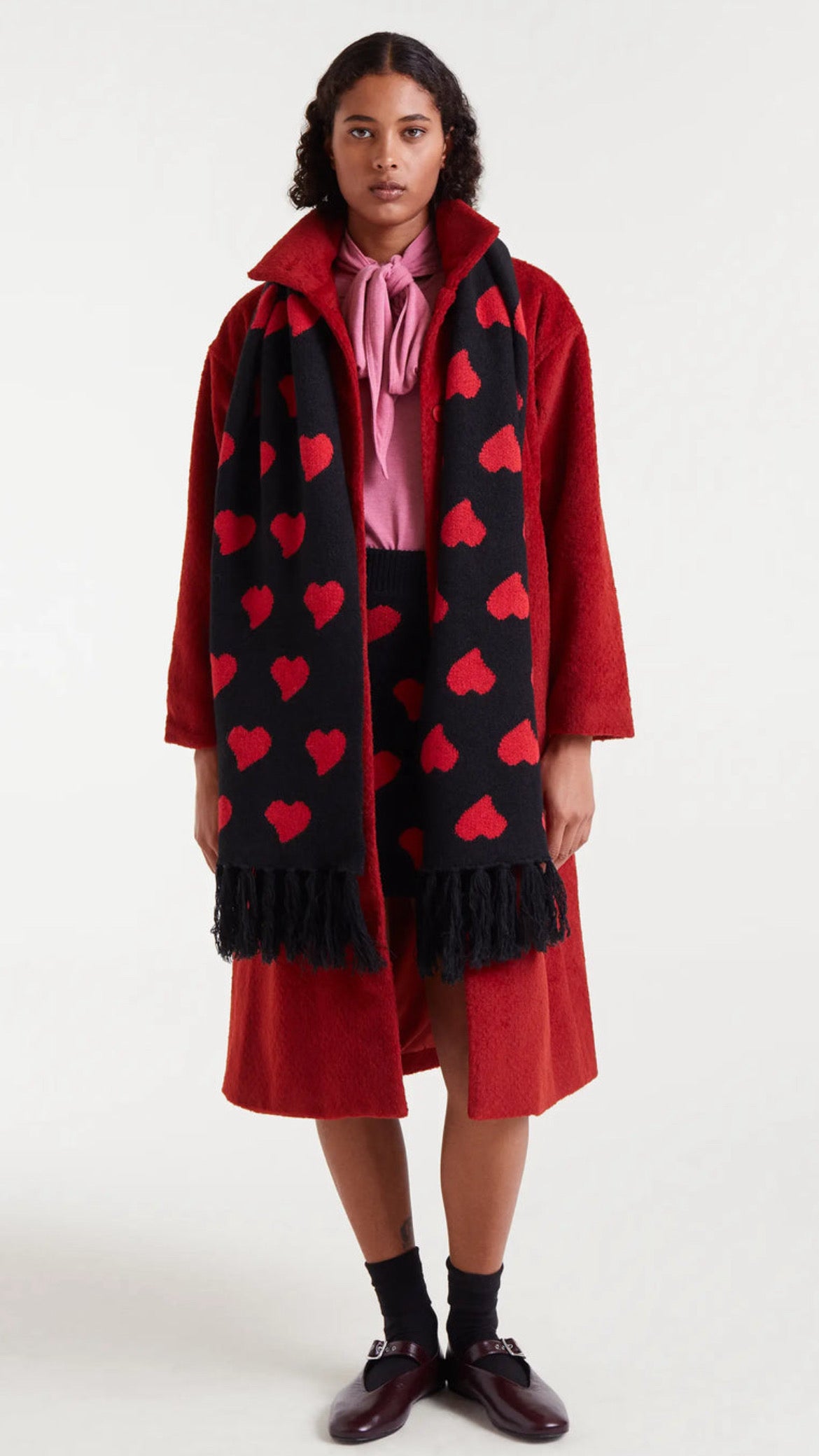 Bufanda de punto jacquard estampado Heart Attack Small