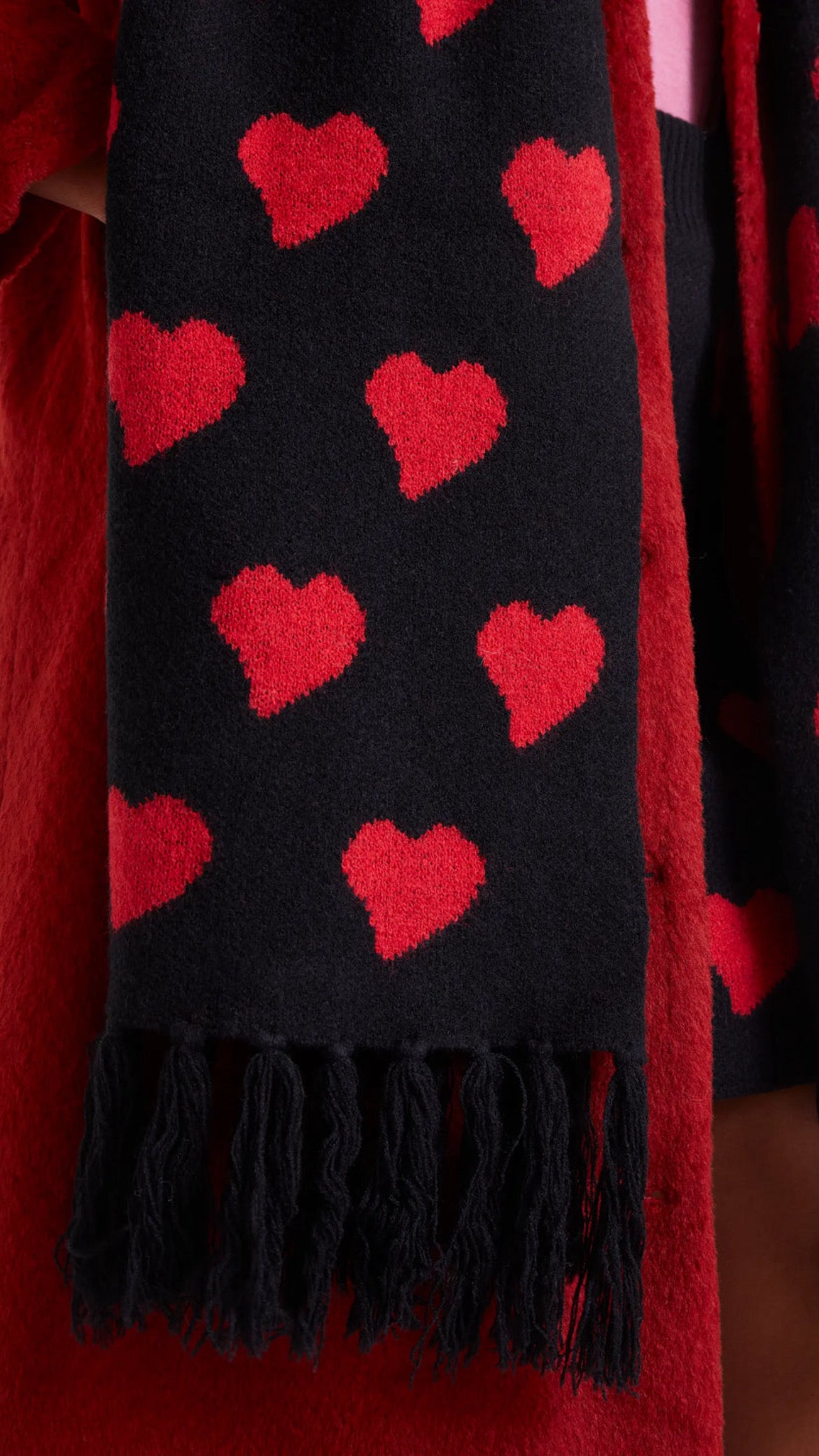 Bufanda de punto jacquard estampado Heart Attack Small