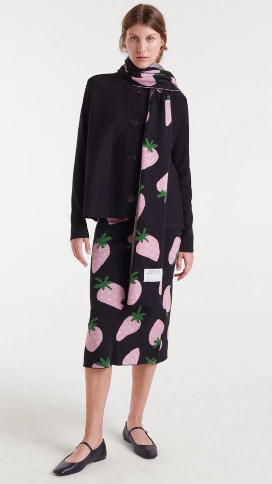 Bufanda de punto jacquard estampado morando