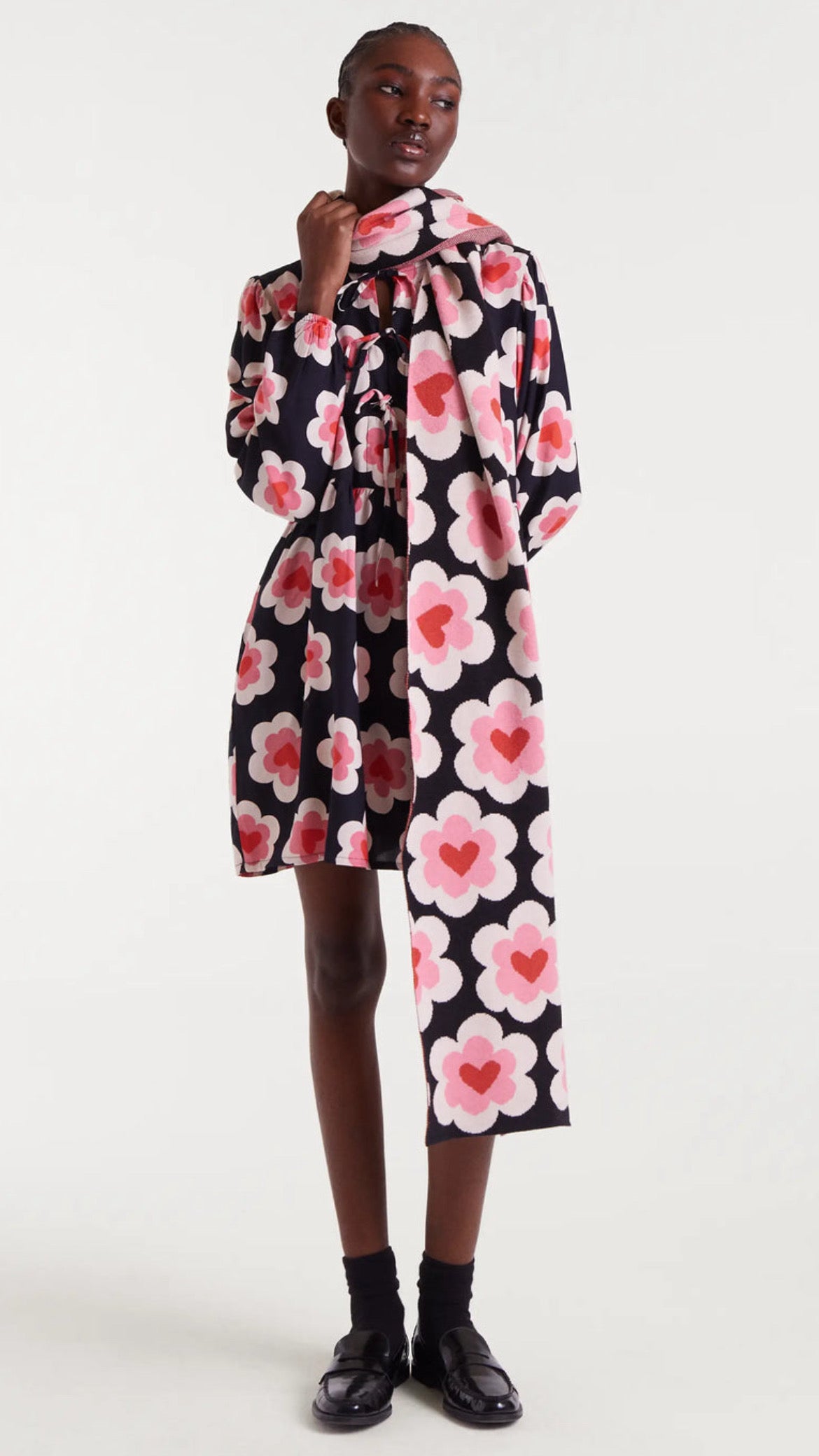 Bufanda de punto jacquard estampado sweetheart