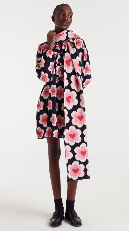 Bufanda de punto jacquard estampado sweetheart