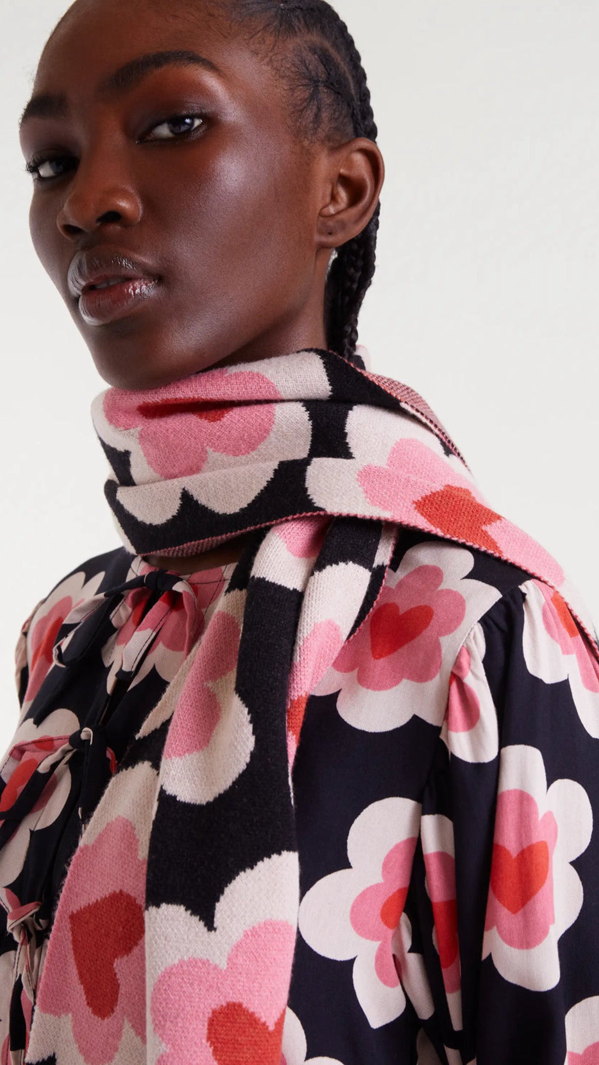 Bufanda de punto jacquard estampado sweetheart