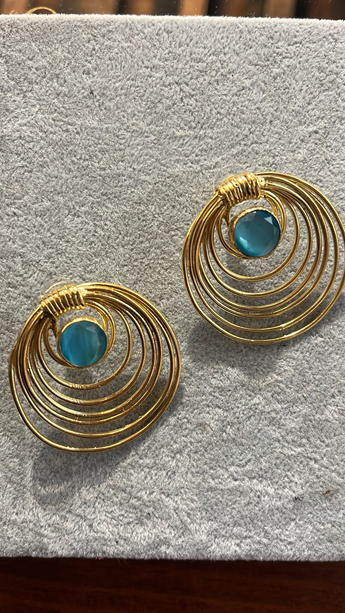 Blue Spiral Earring