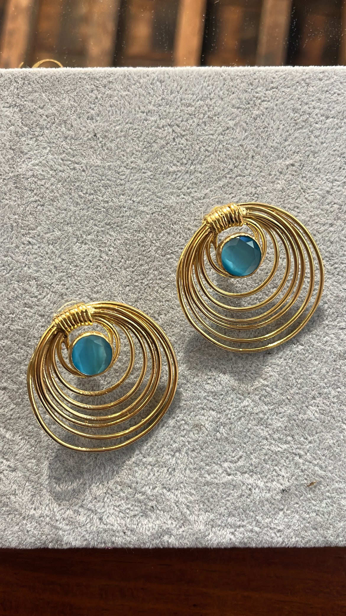 Blue Spiral Earring