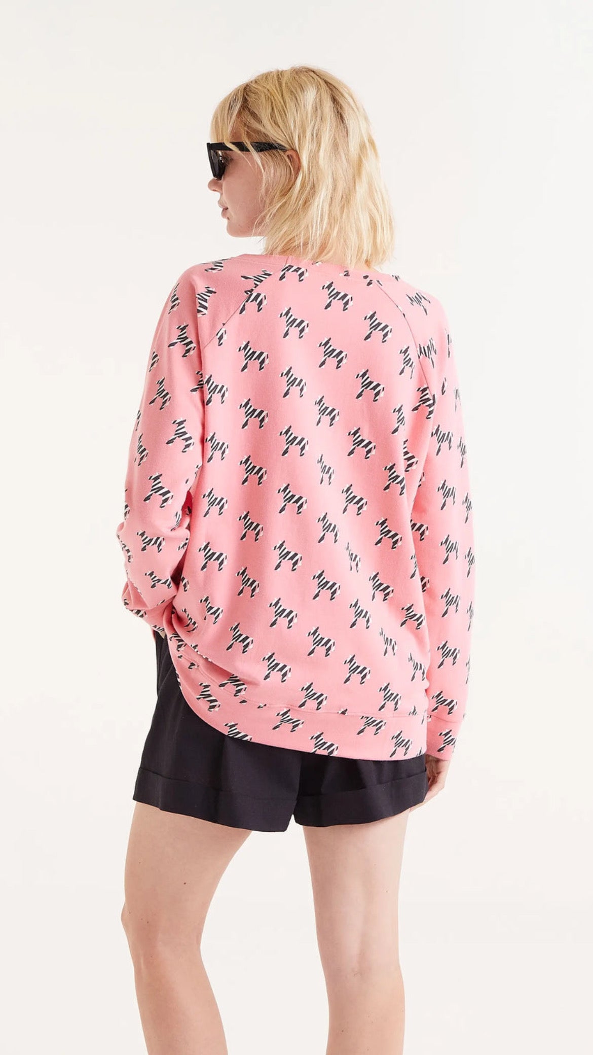 Sudadera de Felpa de Algodón con Estampado de Cebras