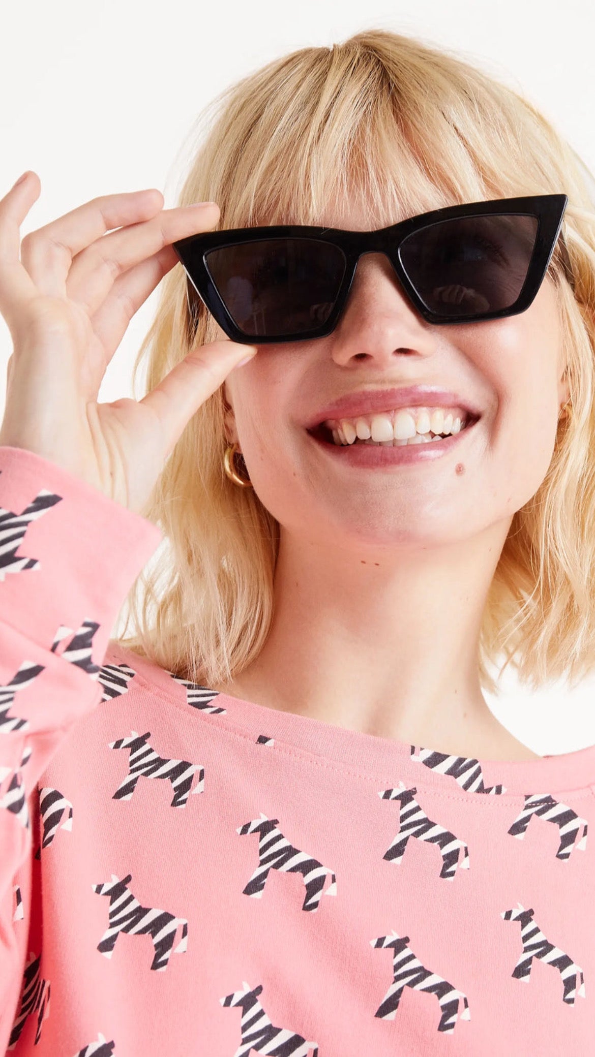 Sudadera de Felpa de Algodón con Estampado de Cebras