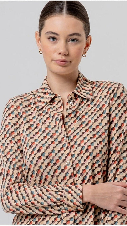 Camisa Surkana de estampado geométrico Crudo | imagen 1