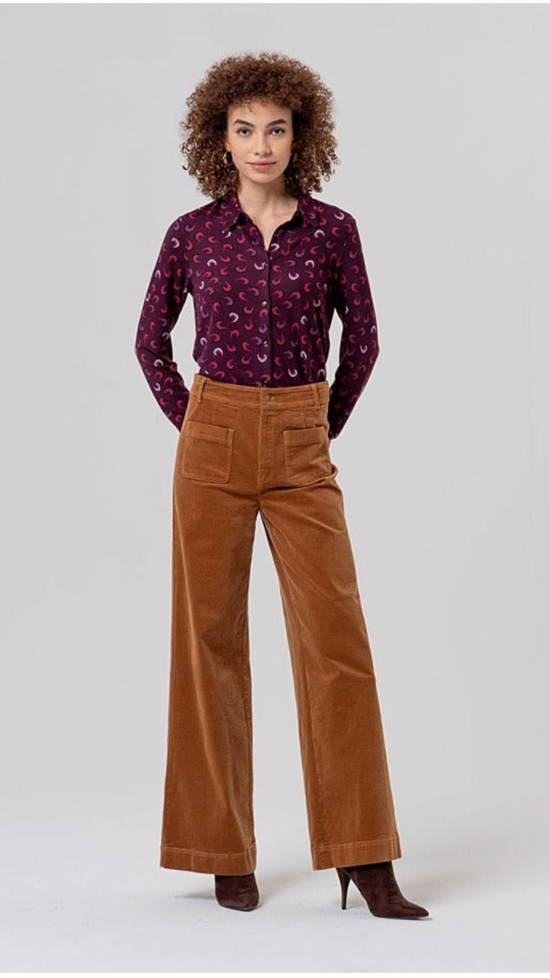 Pantalón ancho de pana con bolsillos Surkana Toffee | imagen 1